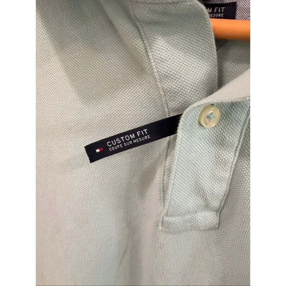 Tommy‎ Hilfiger Polo Shirt Mint Green XXL Cotton
